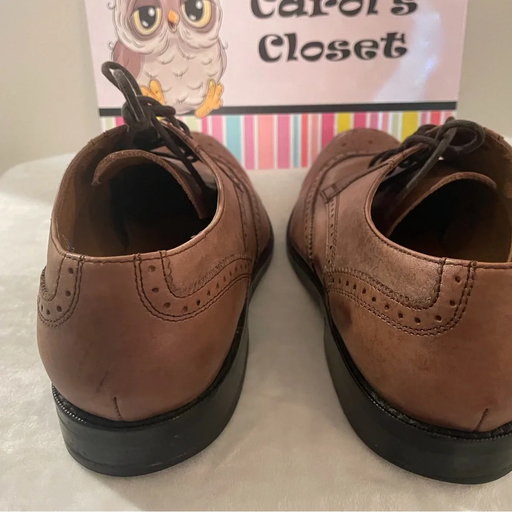 Gordon Rush Tan Brown Wingtip Leather Oxfords